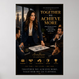 Tillsammans uppnår vi mer – Teamwork Motivation Po Poster