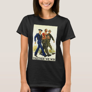 Tillsammans vinner vi amerikanska patriot Retro Wo T Shirt