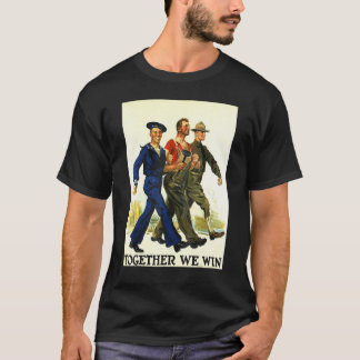 Tillsammans vinner vi amerikanska patriot Retro Wo T Shirt