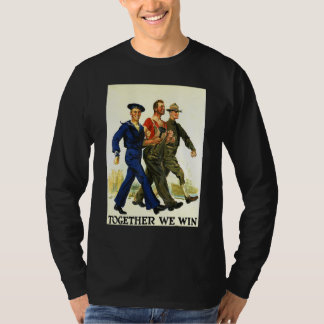 Tillsammans vinner vi amerikanska patriot Retro Wo T Shirt