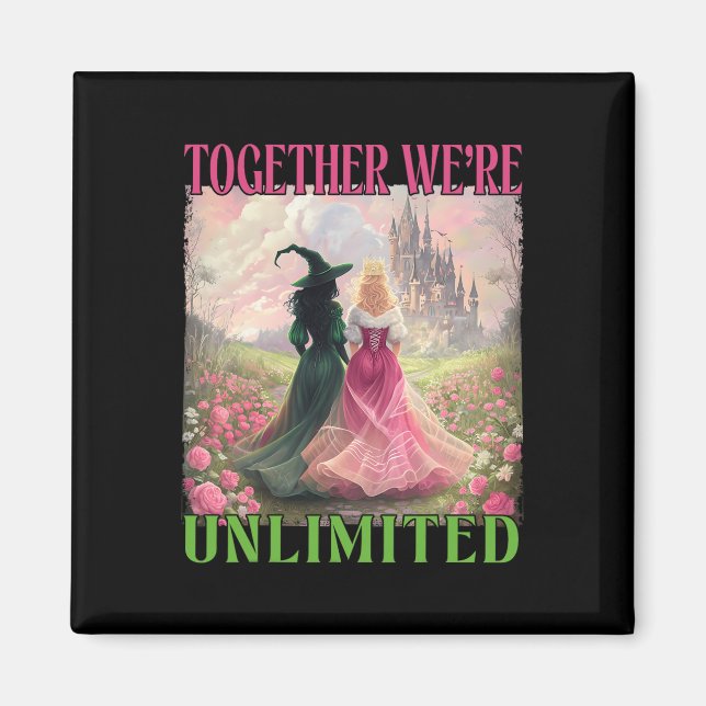 Tillsammans Witches Unlimited Rosa Grönt Witch Hal Magnet (Framsidan)