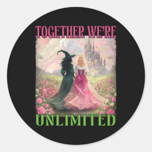 Tillsammans Witches Unlimited Rosa Grönt Witch Hal Runt Klistermärke
