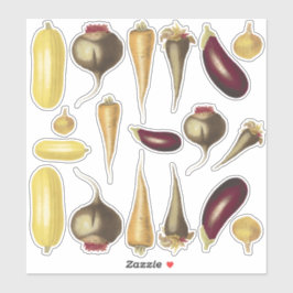 Tillsatt färglös Vintage Grönsaker Livsmedelstema Klistermärken