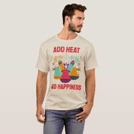 Tillsätt värme lägg till Lycklig Curry Älskare T Shirt