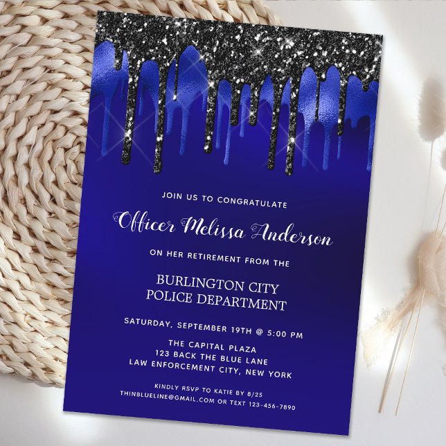 Tillsatta lagar Elegant poliser Pension Inbjudningar (Skapare uppladdad)