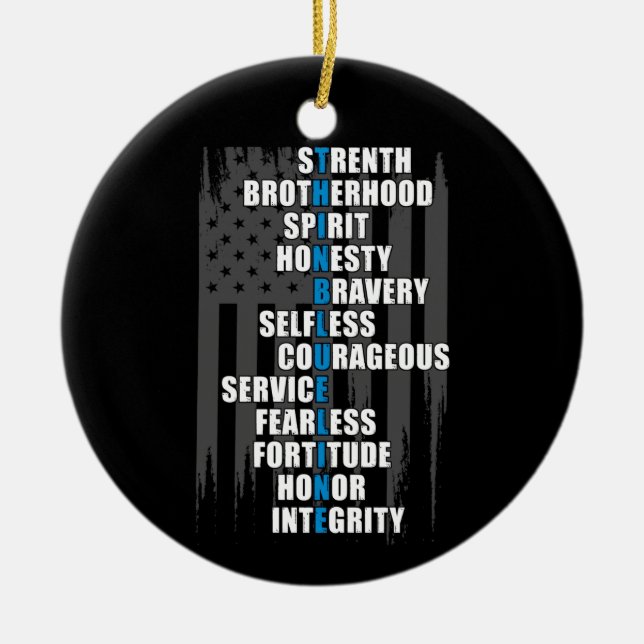 Tillsatta lagar Flagga polisuppskattning Julgransprydnad Keramik (Framsidan)