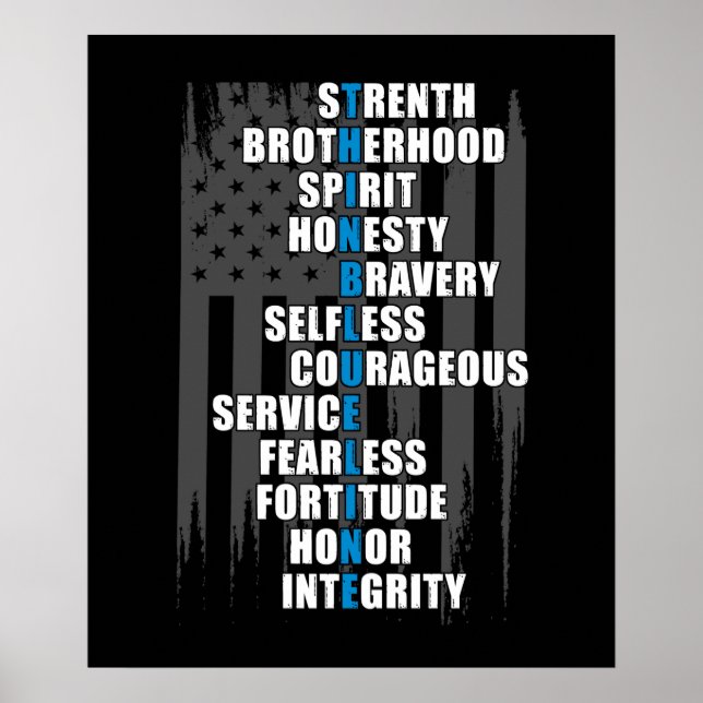 Tillsatta lagar Flagga polisuppskattning Poster (Framsidan)