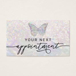 Tillsättningskort för nacre butterfly faux glitter visitkort