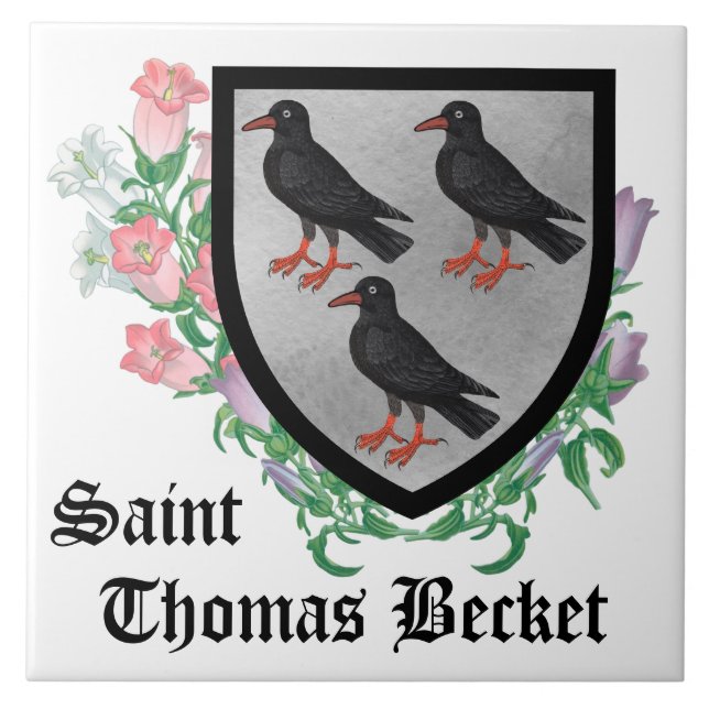 Tillskrivna vapen för St. Thomas Becket Kakelplatta (Framsidan)