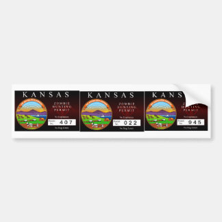 Tillstånd för Kansas Zombiejakt Bildekal