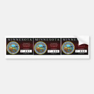Tillstånd för Minnesota Zombiejakt Bildekal