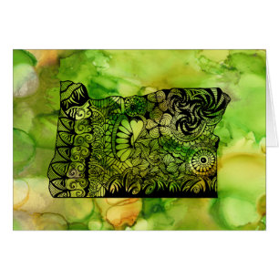 Tillstånd för Oregon-hälsningskort OBS Kort