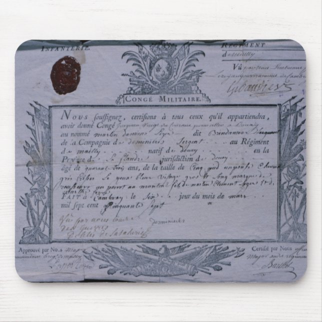 Tillstånd för striden av Rossbach, 1757 Musmatta (Framsidan)