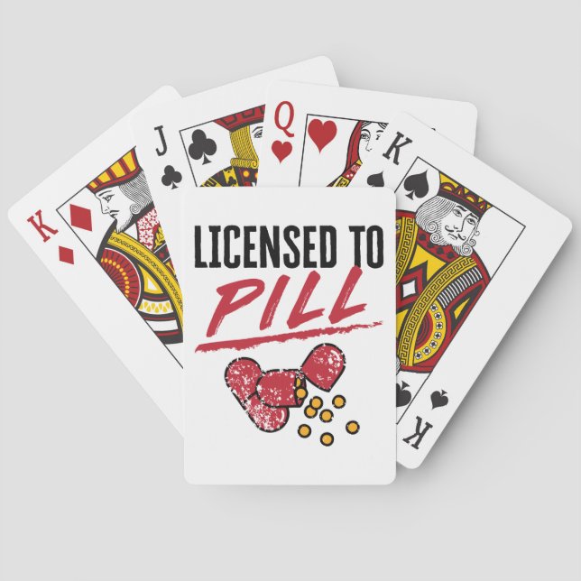 Tillstånd till Pill Pharmacist Studenten Grad Casinokort (Baksidan)