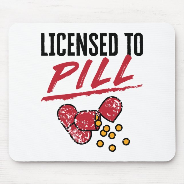 Tillstånd till Pill Pharmacist Studenten Grad Musmatta (Framsidan)