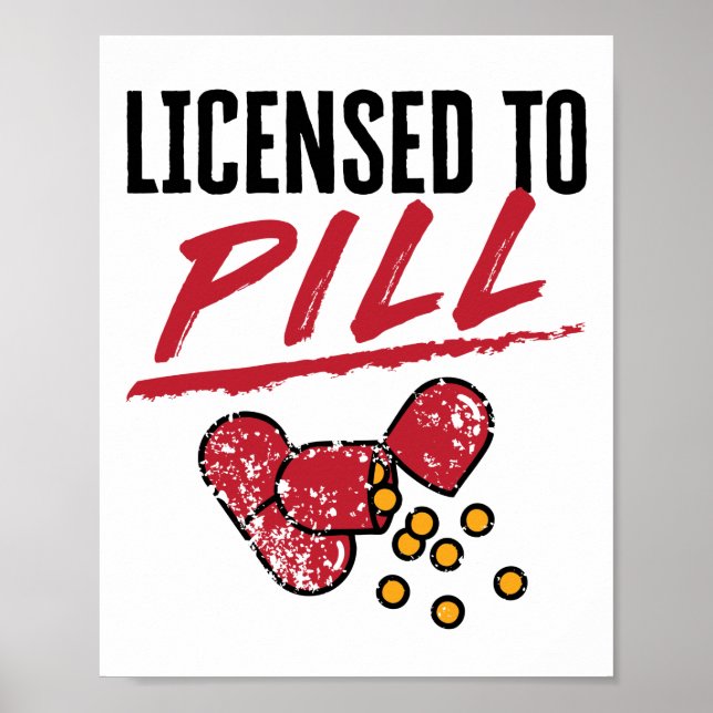 Tillstånd till Pill Pharmacist Studenten Grad Poster (Framsidan)