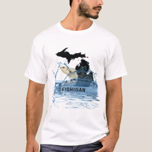 Tillståndet för Michigan-grafiken med stor fisk T Shirt