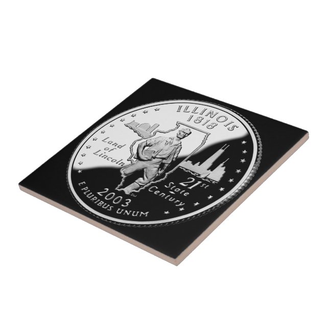 Tillståndskvartal för Illinois Reverse Side Faux Kakelplatta (Sidan)