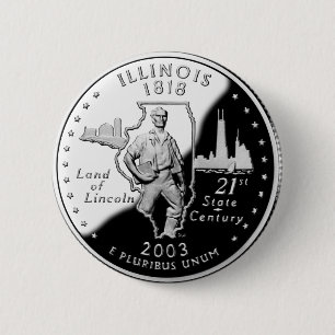 Tillståndskvartal för Illinois Reverse Side Faux Knapp