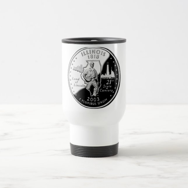 Tillståndskvartal för Illinois Reverse Side Faux Resemugg (Center)