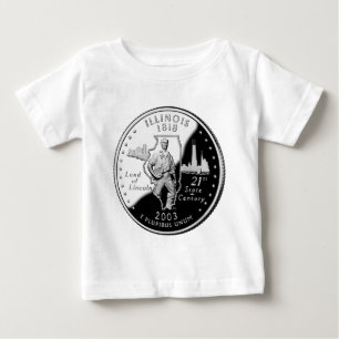 Tillståndskvartal för Illinois Reverse Side Faux T-shirt