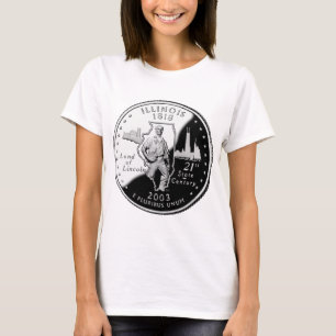 Tillståndskvartal för Illinois Reverse Side Faux Tee