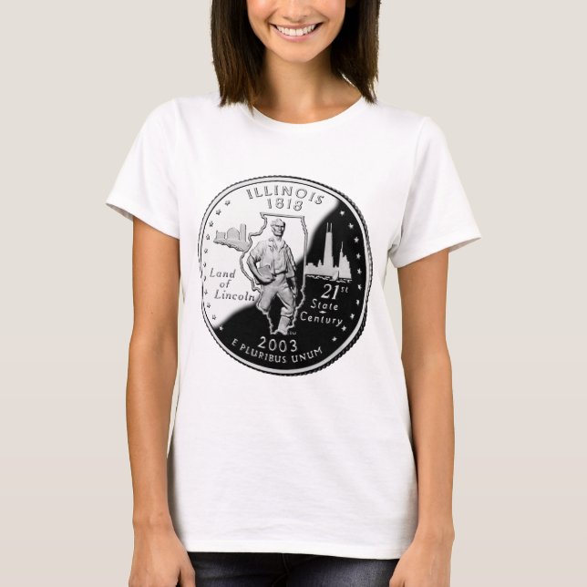 Tillståndskvartal för Illinois Reverse Side Faux Tee (Framsida)