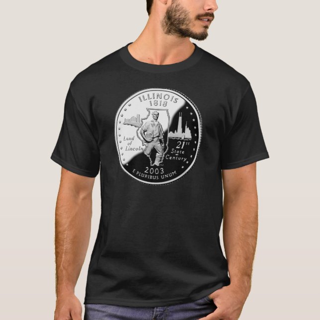 Tillståndskvartal för Illinois Reverse Side Faux Tee (Framsida)