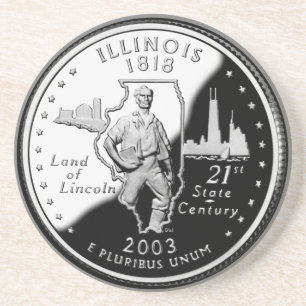Tillståndskvartal för Illinois Reverse Side Faux Underlägg