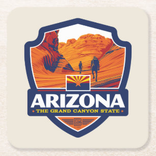 Tillståndsprioritet Arizona Underlägg Papper Kvadrat