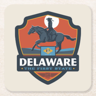 Tillståndsprioritet Delaware Underlägg Papper Kvadrat