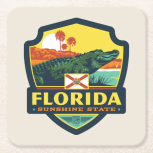 Tillståndsprioritet Florida Underlägg Papper Kvadrat
