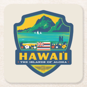Tillståndsprioritet Hawaii Underlägg Papper Kvadrat