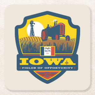 Tillståndsprioritet  Iowa Underlägg Papper Kvadrat