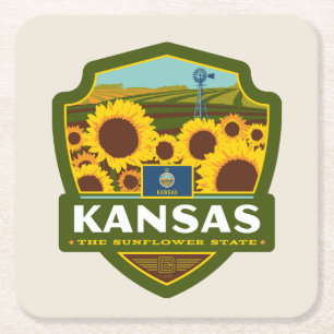 Tillståndsprioritet Kansas Underlägg Papper Kvadrat