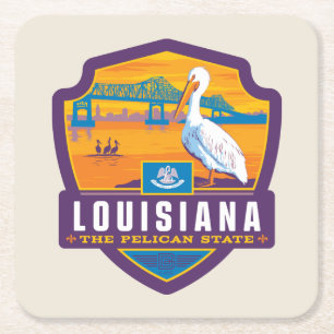 Tillståndsprioritet   Louisiana Underlägg Papper Kvadrat
