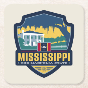 Tillståndsprioritet Mississippi Underlägg Papper Kvadrat