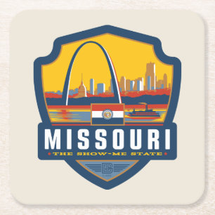 Tillståndsprioritet Missouri Underlägg Papper Kvadrat