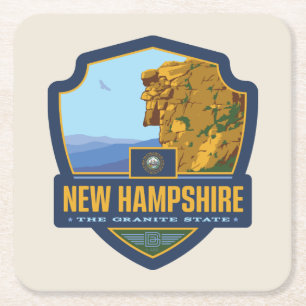 Tillståndsprioritet New Hampshire Underlägg Papper Kvadrat