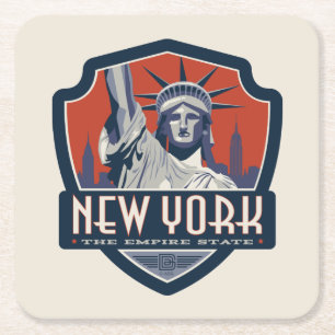 Tillståndsprioritet  New York Underlägg Papper Kvadrat