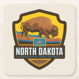 Tillståndsprioritet North Dakota Underlägg Papper Kvadrat