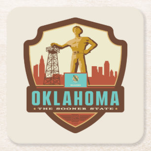 Tillståndsprioritet Oklahoma Underlägg Papper Kvadrat