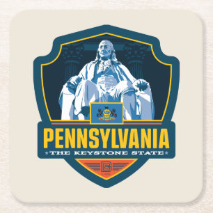 Tillståndsprioritet Pennsylvania Underlägg Papper Kvadrat