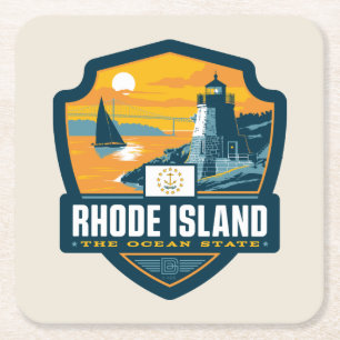 Tillståndsprioritet Rhode island Underlägg Papper Kvadrat