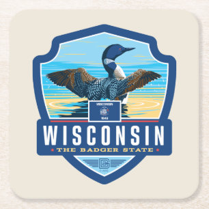 Tillståndsprioritet Wisconsin Underlägg Papper Kvadrat