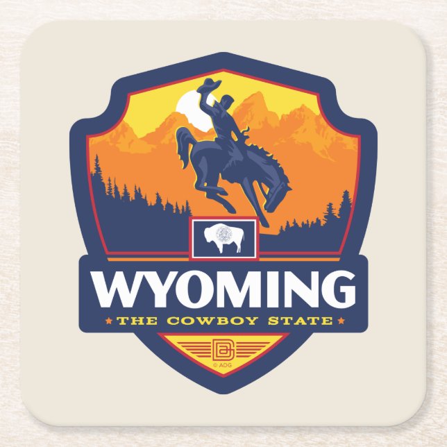 Tillståndsprioritet | Wyoming Underlägg Papper Kvadrat (Framsidan)