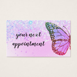 Tillsynskort för fjäril faux glitter visitkort