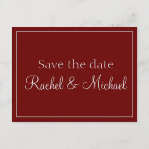 Tilltalande röd och grå Save the Date Meddelande Vykort