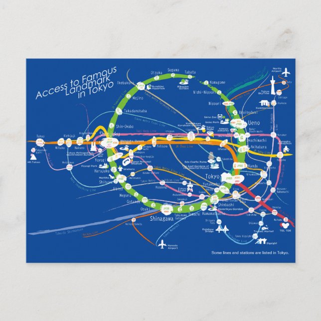 Tillträde till Berömd Landmark i Tokyo rev2 blueba Vykort (Framsida)