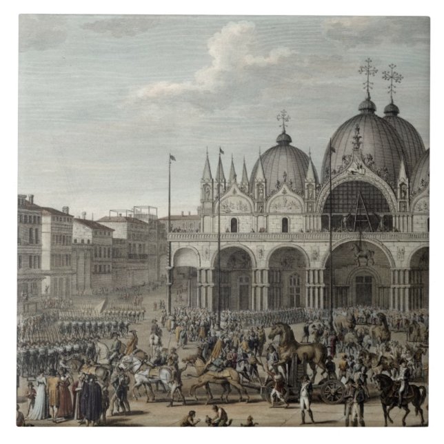 Tillträdeet av fransken in i Venedig och stölden Kakelplatta (Framsidan)